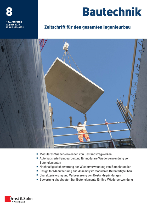 Zeitschrift Bautechnik 08/25 erschienen